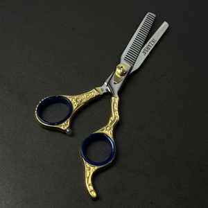 Stainless Steel Hair Thinning <b>Scissors</b> Gold Plated Salons Use High-Precision Texturizing Sharp Teeth Hair Dressing Barber Shears - Product Image 3