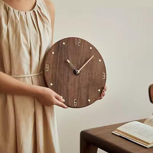 Reloj de Pared Decorativo en Oferta, Reloj de Pared Digital de Madera Natural Simple, Artesanía BURAQ - Product Image 1