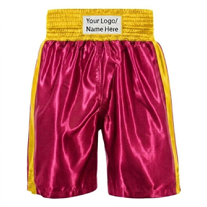 Pantalones Cortos de Boxeo Profesionales de Satén, Personalizados, para Kickboxing, Color Rosa y Amarillo, Uniforme de Entrenamiento de MMA para Hombres y Mujeres - Product Image 1