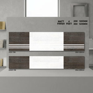 11mm Thick Matte Finish Porcelain <b>Step</b> Riser Tiles 1200x300mm And 1200x200mm Durable Stair Treads For Flooring - Product Image 3