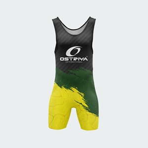 Combinaisons de lutte pour hommes de qualité supérieure, couleur et taille personnalisées, coupe régulière, extensible, en spandex/polyester, performance professionnelle optimale - Product Image 1
