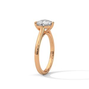 Elegant and Luxurious Promise Jewelry <b>Crafted</b> From 14k Rose Gold Pretty Prong Set Heart Cut Lab Grown Created Diamond <b>Ring</b> - Product Image 3