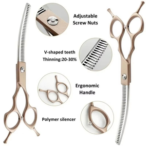 Tijeras Curvas de Alta Calidad de Acero Inoxidable para Peluquería Canina, Tijeras Curvas Ligeras para Gatos, Herramientas Manuales para Cortar el Pelo de Perros y Gatos - Product Image 3