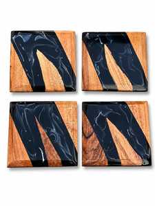 Artisan Acacia Wood Resin <b>Coaster</b> Set Decorative Wooden <b>Drink</b> <b>Coasters</b> for Tea, Coffee, Cocktails & Entertaining - Product Image 4