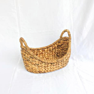 FRUTA Natural Water Hyacinth Storage <b>Basket</b> Handwoven Rectangular Organizer With <b>Handles</b> Eco Friendly Wholesale Handmade <b>Wicker</b> - Product Image 3