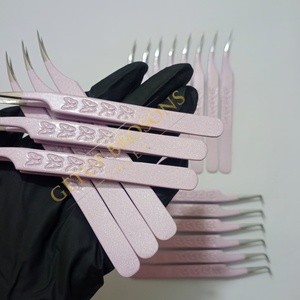 ดีไซน์เคลือบผงกลิตเตอร์แบบใหม่ พร้อมด้ามจับรูปผีเสื้อ 90 °   แหนบปลายไฟเบอร์สำหรับต่อขนตาแบบเส้นเดียวและแบบแยกเส้น - Product Image 3