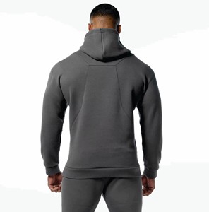 Hoodies décontractés personnalisables pour hommes en mélange polyester/coton tricoté Inland Industries, respirants, à col rond et à fermeture frontale rapide - Product Image 4