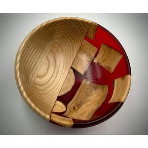 Bol en bois moderne de luxe écologique pour occasions spéciales, incrustation en résine verte, design Wabi Sabi, pour servir les aliments, offrir en cadeau, bol décoratif - Product Image 6