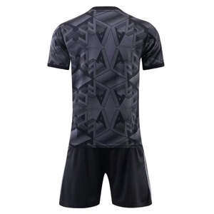 Ensemble maillot et short de football Starlet International pour homme, motif géométrique noir, respirant, en polyester, uniforme - Product Image 4