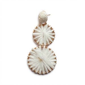 Boucles d'oreilles artisanales en macramé, style bohème, avec franges en coton, bijoux à pampilles tissées, vente en gros, écologiques - Product Image 1