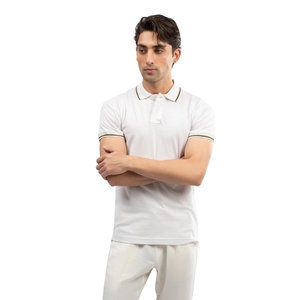 Polo de Hombre con Puntas Blancas, Cuello y Puños a Rayas, Manga Corta, Algodón Piqué, Casual, Proveedor Mayorista - Product Image 4
