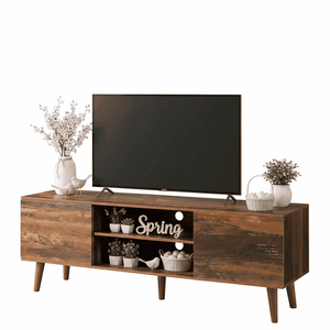 Mueble para TV de Estilo Moderno de Mediados de Siglo con Gabinetes de Cierre Suave y Estantes Ajustables, Consola Multimedia de Madera Sintética - Product Image 1