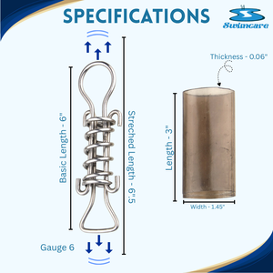 สปริงสั้นสแตนเลสพร้อมปลอกหุ้ม - สปริงคลุมสระขนาดกะทัดรัด - Product Image 2