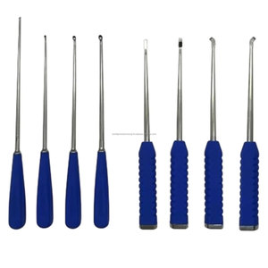 ชุดเครื่องมือผ่าตัดกระดูกสันหลังแบบ UBE ของ World Precision Surgical รุ่น WPS-UBE-8 ชุด 8 ชิ้น ทำจากสแตนเลสสตีล ใช้สำหรับการผ่าตัดผ่านกล้องแบบแมนนวล ด้ามจับสีน้ำเงิน - Product Image 1