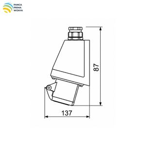 ปลั๊กไฟอุตสาหกรรมคุณภาพสูง 16A IP44 220-250V 2P+E 6H แบบติดผนัง รุ่น LX-113N - Product Image 3