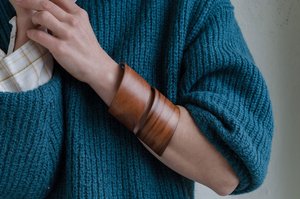 สร้อยข้อมือไม้ธรรมชาติอุปกรณ์เสริมกำไลข้อมือที่ทำด้วยมือเป็นมิตรกับสิ่งแวดล้อมงานฝีมือธรรมชาติ - Product Image 5