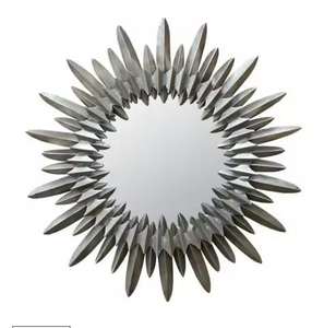 Espejo de pared redondo de diseño moderno con marco recortado blanco, accesorio decorativo para el hogar a precio económico. - Product Image 6