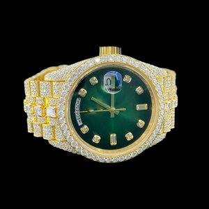 New Arrival Moissanite Diamond Green Dial Fully Iced Out Rapper Style <b>Man's</b> <b>Wrist</b> <b>Watch</b> For DIADREAM GEMS & JEWEL - Product Image 5