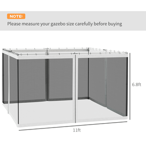 Rete di Ricambio per Giardino 10x12 con Cerniere e Pareti Laterali in Rete per Gazebo e Tende da Patio - Product Image 3