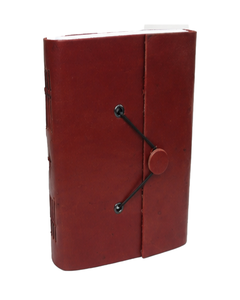 Cuaderno de cuero vintage al por mayor con solapa lisa y cierre de botón elástico, diario de cuero hecho a mano con cierre de botón - Product Image 1
