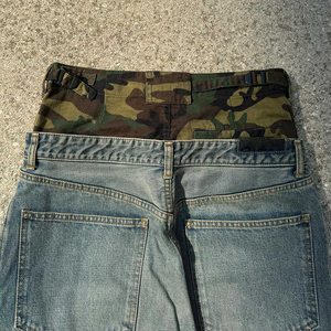 Men's Winter Solid Breathable Lightweight Baggy Cotton Jeans with Adjustable Fit Raw Hem and Modern Urban Look - Product Image 4