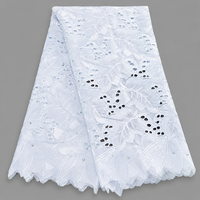 Tissu en dentelle suisse africaine sur mesure, tissu brodé, tissu en dentelle perlée, tissu en dentelle filet pour les acheteurs de mode internationaux en gros