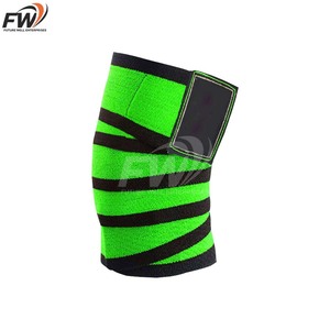 ผ้าพันเข่าคุณภาพสูงแบบ OEM สำหรับฟิตเนส สายรัดเข่าแบบยืดหยุ่นสำหรับสควอท ผ้าพันเข่าแบบทนทาน - Product Image 3