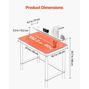 Modern 2-Tier <b>Clear</b> Acrylic <b>Table</b> Office Desk Monitor Stand & Study Desk Elegant End <b>Table</b> Nightstand - Product Image 3