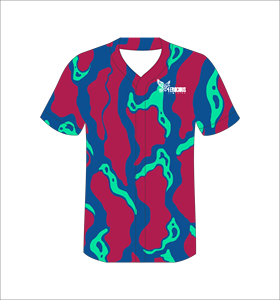 Custom Abstract Sublimation Baseball Jersey V Neck <b>Polyester</b> Moisture Wicking Team Sports <b>Shirt</b> OEM Manufacturer Printed - Product Image 5