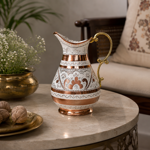 Carafe à eau artisanale en cuivre et laiton, pichet décoratif, carafe en métal gravée pour la décoration intérieure, la table des hôtels et restaurants - Product Image 2