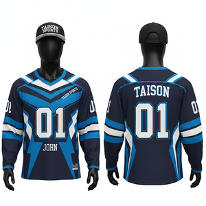 เสื้อลาครอสชาย 160 GSM ผ้าโพลีเอสเตอร์ตาข่ายระบายอากาศ สีกรมท่า แดง ขาว แบบสั่งทำพิเศษ พิมพ์ลายแบบ Sublimation เสื้อลาครอสชาย - Product Image 6