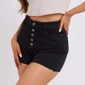 Factory direct stretch shorts women cotton denim shorts breathable summer casual daily wear supplier - Product Image 1