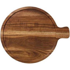 Pala para Pizza de Madera de Acacia de la Mejor Calidad con Mango, Tabla Redonda de Madera para Hornear y Servir, Pala Multiusos para Charcutería - Product Image 5