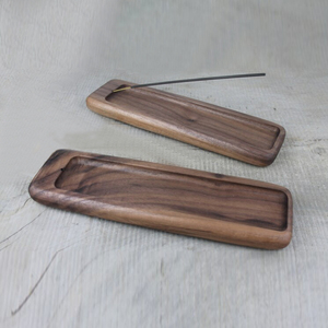 Juego de Bandejas para Incienso de Madera de Nogal y Roble Premium, Minimalista, Rectangular, Recolector de Cenizas Decoración de Madera Natural para Yoga y Meditación - Product Image 4
