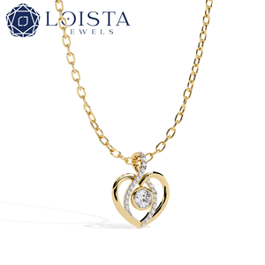 925 Sterling <b>Silver</b> Round Brilient Cut Lab Grown Diamond Pendant Heart shape With IGI certified for <b>Women's</b> Luxury Jewelry - Product Image 3