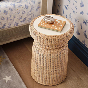 OEM ODM Rattan Stool Round <b>Pouf</b> Ottoman Natural Wicker <b>Seating</b> Stool Decorative Accent Chair Alternative Eco Friendly Furniture - Product Image 3