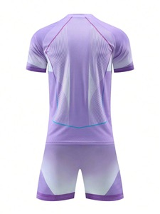 Maillot de football pour homme, manches courtes, col en V, impression sublimée, couleur unie, respirant, anti-transpiration, polyester, uniforme de haute qualité - Product Image 3