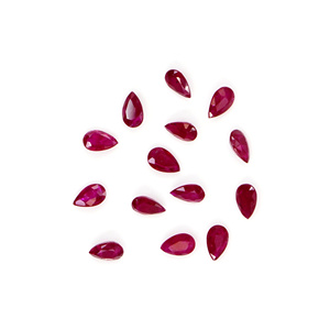 Rubíes naturales sin tratar de Mozambique, calibrados en forma de pera de 3x5 mm, piedras preciosas de rubí facetadas naturales sueltas para la fabricación de joyas, listas para usar. - Product Image 5