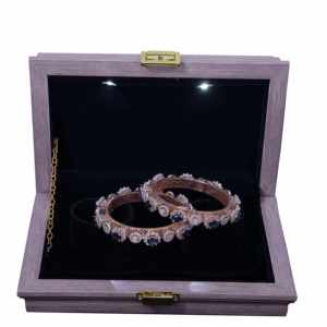Elegant 14K <b>Rose</b> <b>Gold</b> Lab Grown Diamond Pacheli <b>Bangle</b> 10.74 CT Oval Cut EF VS Rhodium Plated Womens Trendy Jewelry - Product Image 2