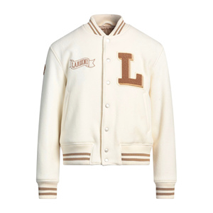 Blouson universel coupe ample style universitaire avec col montant, broderie frontale, style streetwear, épaules tombantes, 100 % coton - Product Image 1