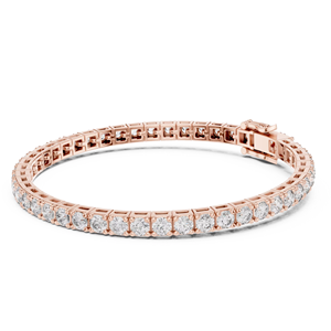 Bracelet tennis classique en diamants ronds de laboratoire, plaqué rhodium, or 18 carats, pour usage quotidien, bureau, mariage, fiançailles, hommes et femmes - Product Image 1