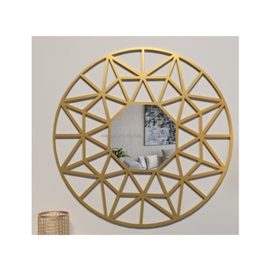 Decoración de espejo de pared de Metal hecha a mano de lujo moderno para exhibición interior y exterior - Product Image 4