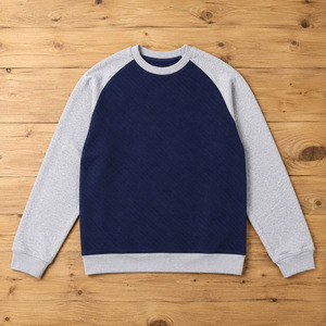 Sudadera de Felpa 100% Algodón de Alta Calidad para Hombre, Manga Raglán, Cuello de Dos Tonos, Logotipo Personalizado Bordado, Transpirable, Informal - Product Image 2