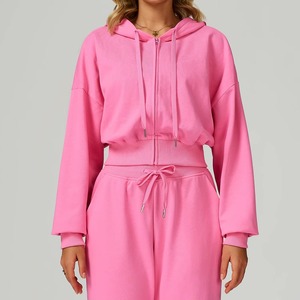 Nouveau sweat à capuche élégant pour femme, entièrement zippé, en coton de luxe, avec logo personnalisable sur le devant, idéal pour la détente. - Product Image 1