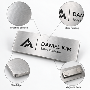 Placa de Identificación Personalizada para Empleados, Etiqueta de Metal con Nombre Corporativo para Uniforme, Fabricante de Logotipos - Product Image 3