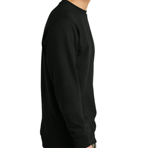 เสื้อสเวตเชิ้ตคอกลมสีดำสำหรับผู้ชาย แบบขายส่ง สั่งทำได้ ทรงปกติ ผ้าฝ้ายถัก สวมใส่สบาย สีพื้นเรียบง่าย เหมาะสำหรับใส่ในฤดูหนาว - Product Image 5