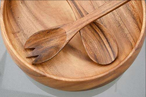 Juego de Ensaladeras de Madera de Acacia Desechables de Alta Calidad, Personalizadas, Clásicas para Fiestas, de Madera Sólida, Fabricadas por Gifty Craft - Product Image 5