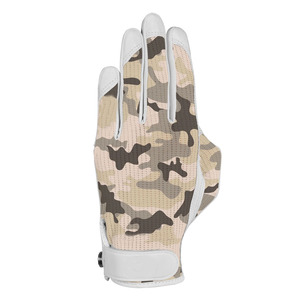 Guante de Golf para Mujer, Palma de Cuero Cabretta, Tejido de Malla Transpirable, Ligero, de Secado Rápido, Antideslizante, para Mano Izquierda, Diseño Camuflaje Desierto - Product Image 1