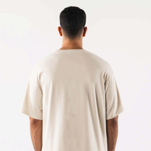 T-shirt tricoté pour homme 100 % coton, col rond, manches courtes, coupe classique, imprimé uni, écologique, décontracté, 240 grammes, personnalisable - Product Image 5