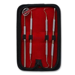 Kit de herramientas de examen dental con mango de color, espejo de acero inoxidable, sonda exploradora y juego de pinzas de precisión - Product Image 4